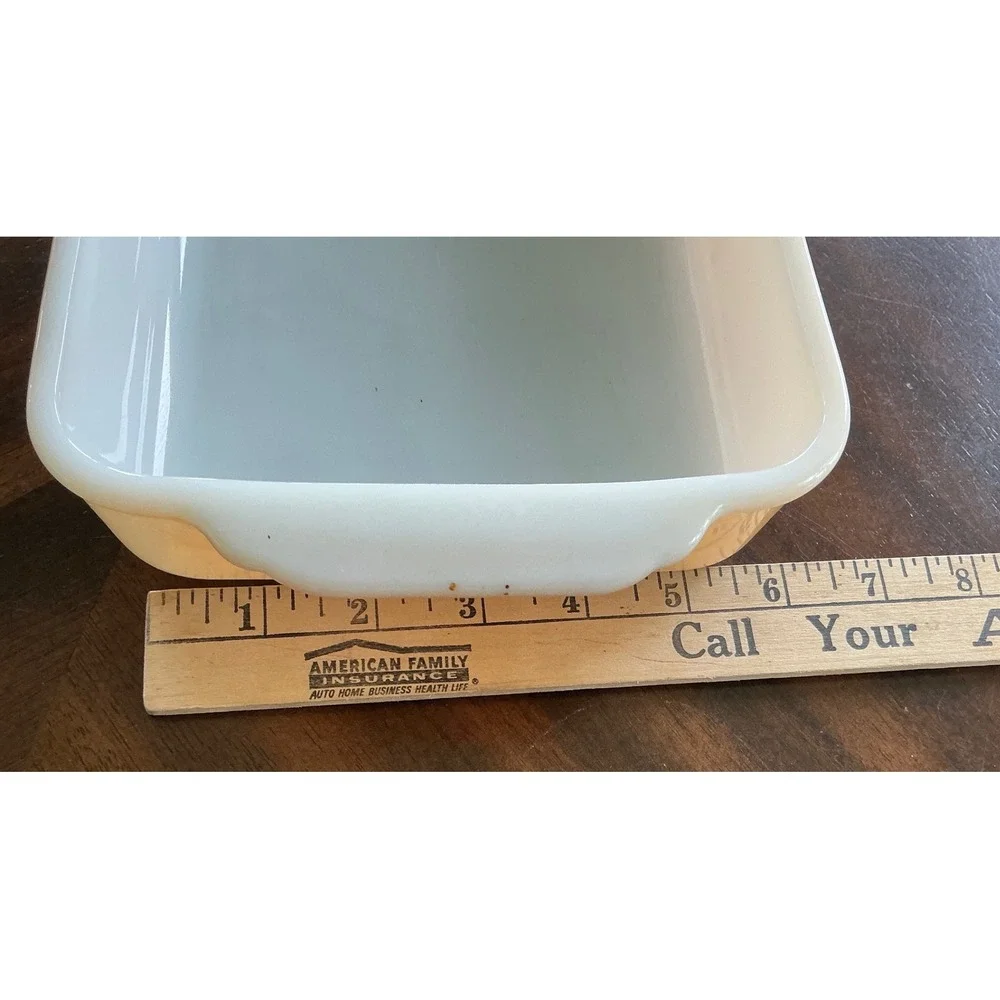 Vintage Fire-King Anchor Hocking White Milk Glass Rectangular Baking Pan 12.5